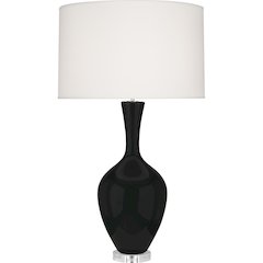 Obsidian Audrey Table Lamp in Obsidan Glazed Ceramic Color
