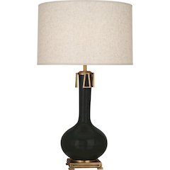 Obsidian Athena Table Lamp in Obsidian Glazed Ceramic Color