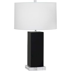 Obsidian Harvey Table Lamp in Obsidian Glazed Ceramic Color