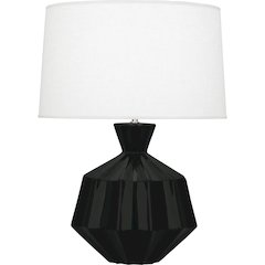 Obsidian Orion Table Lamp in Obsidian Glazed Ceramic Color