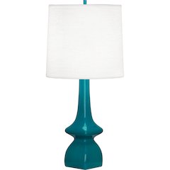 Peacock Jasmine Table Lamp in Peacock Glazed Ceramic Color