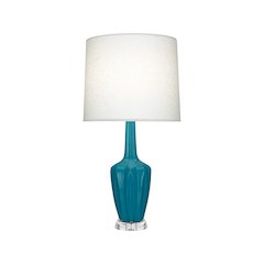 Peacock Emma Accent Lamp in Peacock Glazed Ceramic Color