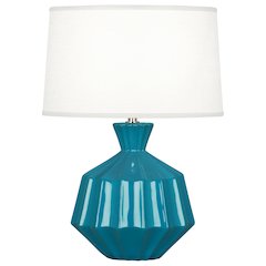 Peacock Orion Accent Lamp in Peacock Glazed Ceramic Color