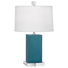 Peacock Harvey Accent Lamp in Peacock Glazed Ceramic Color