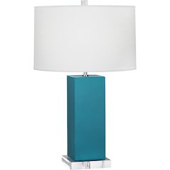 Peacock Harvey Table Lamp in Peacock Glazed Ceramic Color