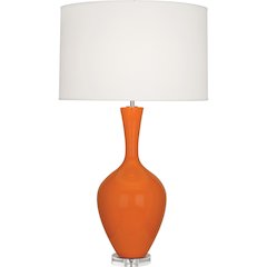 Pumpkin Audrey Table Lamp in Pumpkin Glazed Ceramic Color
