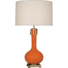 Pumpkin Athena Table Lamp in Pumpkin Glazed Ceramic Color