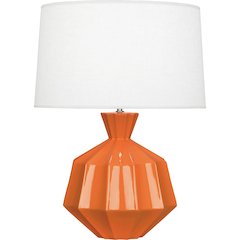 Pumpkin Orion Table Lamp in Pumpkin Glazed Ceramic Color