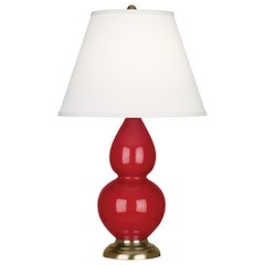 Ruby Red Small Double Gourd Accent Lamp in Ruby Red Glazed Ceramic Color