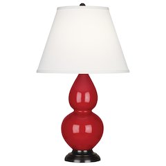 Ruby Red Small Double Gourd Accent Lamp in Ruby Red Glazed Ceramic Color