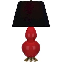 Ruby Red Double Gourd Table Lamp in Ruby Red Glazed Ceramic Color