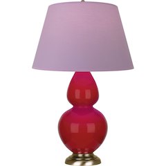 Ruby Red Double Gourd Table Lamp in Ruby Red Glazed Ceramic Color