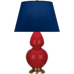Ruby Red Double Gourd Table Lamp in Ruby Red Glazed Ceramic Color