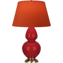 Ruby Red Double Gourd Table Lamp in Ruby Red Glazed Ceramic Color