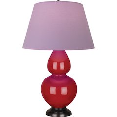 Ruby Red Double Gourd Table Lamp in Ruby Red Glazed Ceramic Color