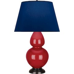 Ruby Red Double Gourd Table Lamp in Ruby Red Glazed Ceramic Color