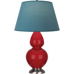 Ruby Red Double Gourd Table Lamp in Ruby Red Glazed Ceramic Color