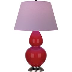 Ruby Red Double Gourd Table Lamp in Ruby Red Glazed Ceramic Color