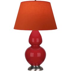Ruby Red Double Gourd Table Lamp in Ruby Red Glazed Ceramic Color