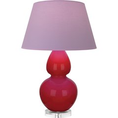 Ruby Red Double Gourd Table Lamp in Ruby Red Glazed Ceramic Color