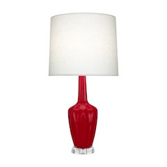Ruby Red Emma Accent Lamp in Ruby Red Glazed Ceramic Color