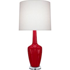 Ruby Red Emma Table Lamp in Ruby Red Glazed Ceramic Color