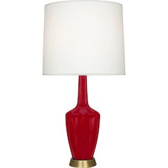 Ruby Red Emma Table Lamp in Ruby Red Glazed Ceramic Color