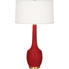 Ruby Red Delilah Table Lamp in Ruby Red Glazed Ceramic Color