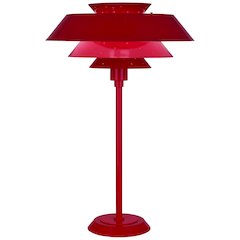 Pierce Table Lamp in Ruby Red Gloss Color