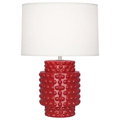 Ruby Red Dolly Accent Lamp in Ruby Red Glazed Textured Ceramic Color