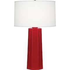 Ruby Red Mason Table Lamp in Ruby Red Glazed Ceramic Color