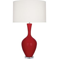 Ruby Red Audrey Table Lamp in Ruby Red Glazed Ceramic Color