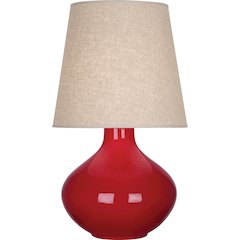 Ruby Red June Table Lamp in Ruby Red Glazed Ceramic Color