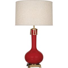 Ruby Red Athena Table Lamp in Ruby Red Glazed Ceramic Color
