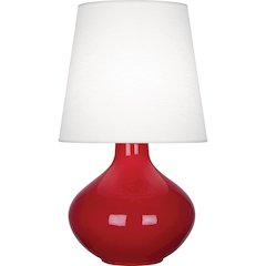 Ruby Red June Table Lamp in Ruby Red Glazed Ceramic Color