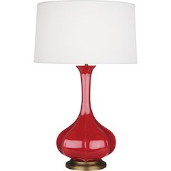 Ruby Red Pike Table Lamp in Ruby Red Glazed Ceramic Color