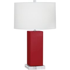 Ruby Red Harvey Table Lamp in Ruby Red Glazed Ceramic Color