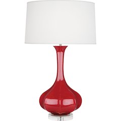 Ruby Red Pike Table Lamp in Ruby Red Glazed Ceramic Color