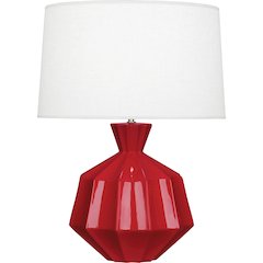 Ruby Red Orion Table Lamp in Ruby Red Glazed Ceramic Color