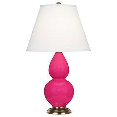 Razzle Rose Small Double Gourd Accent Lamp in Razzle Rose Glazed Ceramic Color