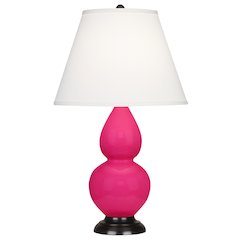 Razzle Rose Small Double Gourd Accent Lamp in Razzle Rose Glazed Ceramic Color