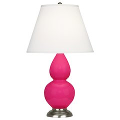 Razzle Rose Small Double Gourd Accent Lamp in Razzle Rose Glazed Ceramic Color