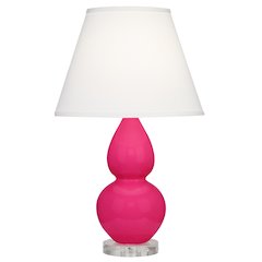 Razzle Rose Small Double Gourd Accent Lamp in Razzle Rose Glazed Ceramic Color