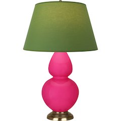 Razzle Rose Double Gourd Table Lamp in Razzle Rose Glazed Ceramic Color