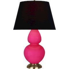 Razzle Rose Double Gourd Table Lamp in Razzle Rose Glazed Ceramic Color