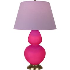 Razzle Rose Double Gourd Table Lamp in Razzle Rose Glazed Ceramic Color