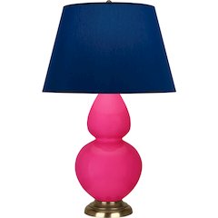 Razzle Rose Double Gourd Table Lamp in Razzle Rose Glazed Ceramic Color