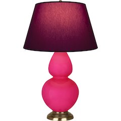Razzle Rose Double Gourd Table Lamp in Razzle Rose Glazed Ceramic Color