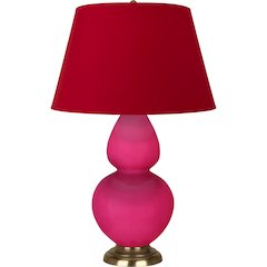 Razzle Rose Double Gourd Table Lamp in Razzle Rose Glazed Ceramic Color