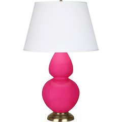 Razzle Rose Double Gourd Table Lamp in Razzle Rose Glazed Ceramic Color